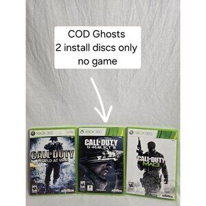 Call Of Duty Xbox360 Lot World At War, Ghosts(install Disk Only)Modern Warfare 3